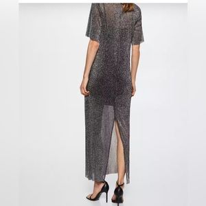 Mango sequin silver dress